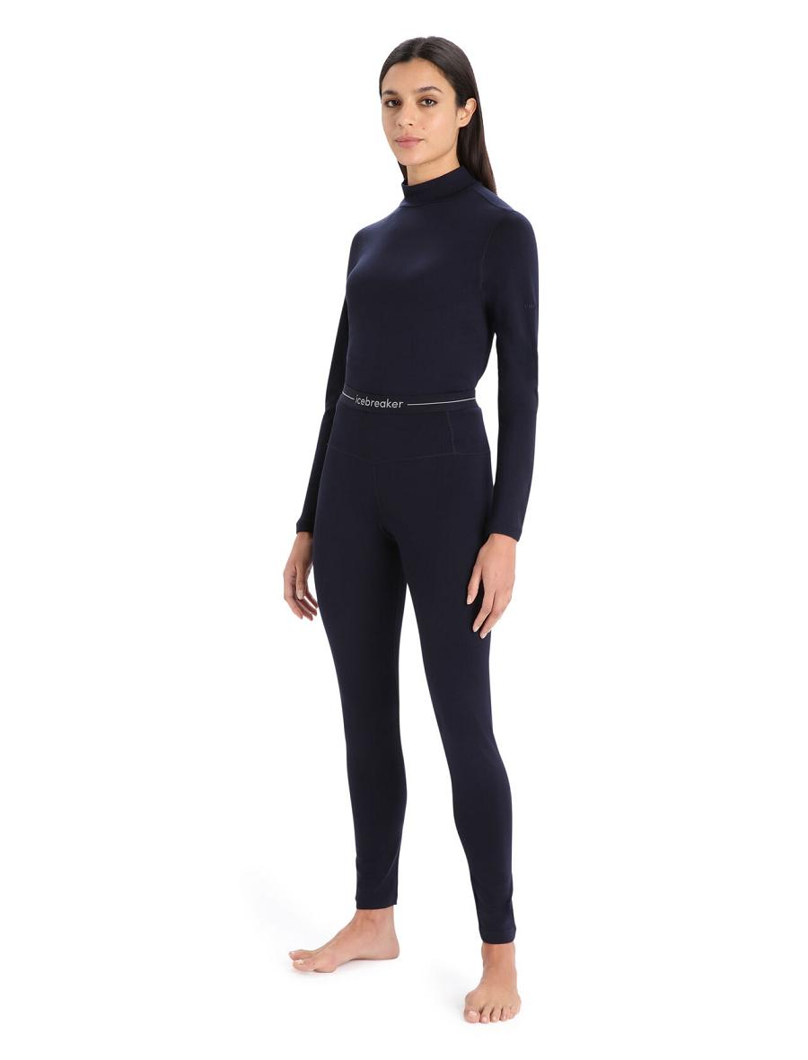 Icebreaker Merino 260 Tech High Rise Leggings Női Base Layers Sötétkék | HU 1851WNBY